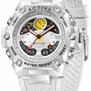Ativa White and Yellow Hybrid Sport Watch